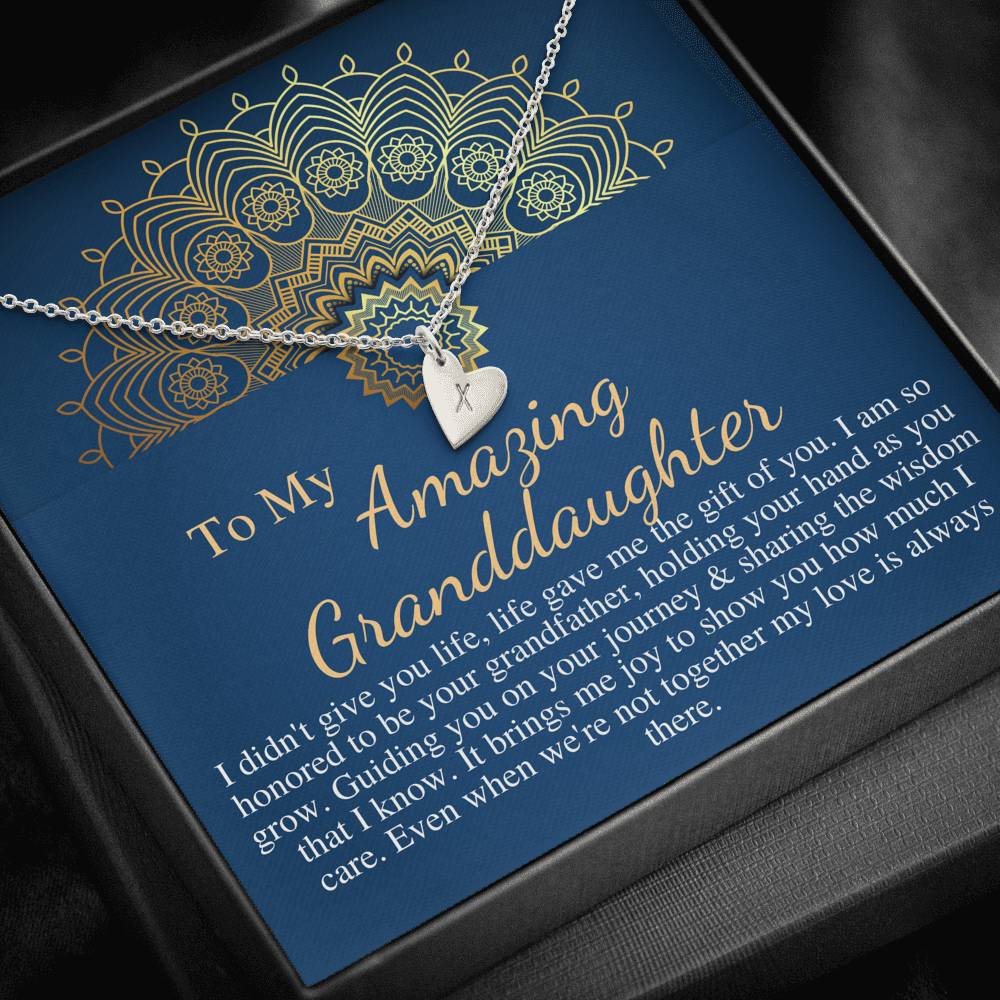 Grandfather & Granddaughter Necklace, Birthday Gift For Granddaughter From Grandpa, Granddaughter Gift, Christmas Gift, Love Knot #0514