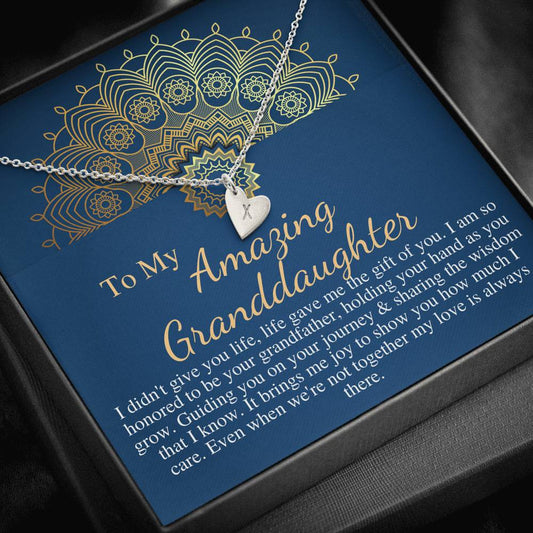 Grandfather & Granddaughter Necklace, Birthday Gift For Granddaughter From Grandpa, Granddaughter Gift, Christmas Gift, Love Knot #0514