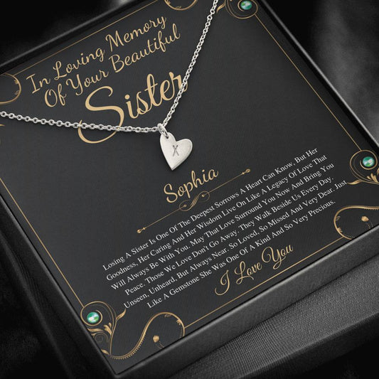 Loss of Sister Necklace, Remembrance Gift, Sister Memorial Necklace, Sister Passing Jewelry, Bereavement Gift, Grief Gift, Memory Jewelry