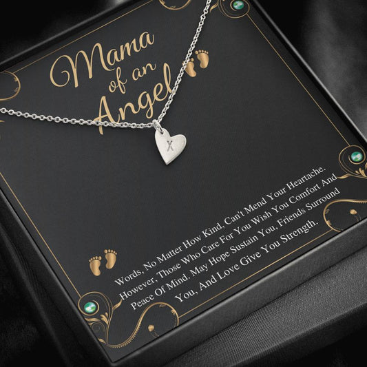Miscarriage Gift Necklace Angel Baby Miscarriage Keepsake Pregnancy Loss Necklace Bereavement Gift Mama of an Angel, Initial Heart new