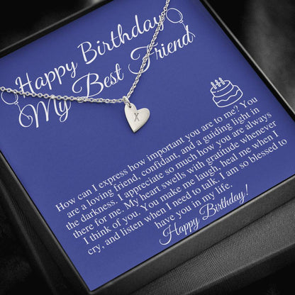 Friend Birthday Gift, Best Friend Birthday Gift, Friend Birthday Jewelry, Friend Necklace, Happy Birthday Friend Gift, Initial Heart #0681