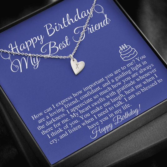 Friend Birthday Gift, Best Friend Birthday Gift, Friend Birthday Jewelry, Friend Necklace, Happy Birthday Friend Gift, Initial Heart #0681
