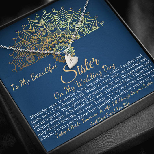 Sister of the Bride Gift Necklace, Sister Wedding Gift from Bride to Sister rehearsal dinner Gift to Sister on Wedding Day Necklace #0102
