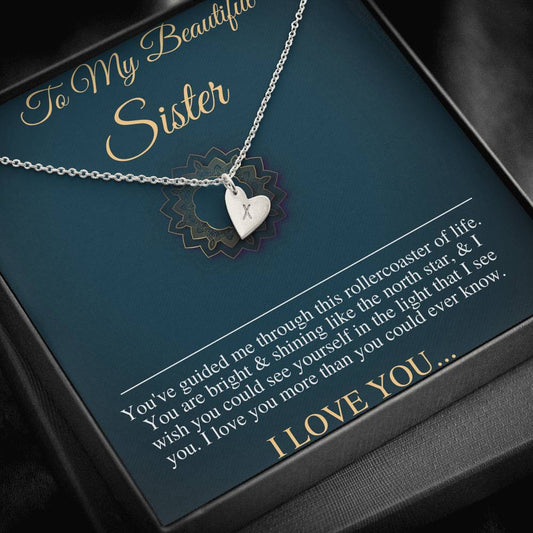 Big Sister Necklace Gift Sister Gifts Big Sister Birthday Gift for Big Sister Jewelry Gift From Brother On Birthday, Initial Heart #0542