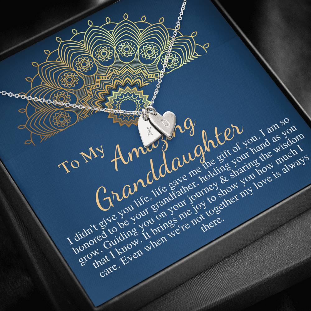 Grandfather & Granddaughter Necklace, Birthday Gift For Granddaughter From Grandpa, Granddaughter Gift, Christmas Gift, Love Knot #0514