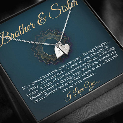 Brother And Sister Necklace, Birthday Gift For Sister, Gift From Brother, Brother And Sister Gift, Little Sister Gift, Christmas Gift #0564