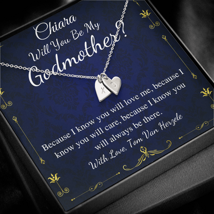 Godmother & Godson Necklace, Christmas Gift for Godmother from Godson, Will You Be My Godmother Gift Card, Jewelry for Godmother #0224 Chiara