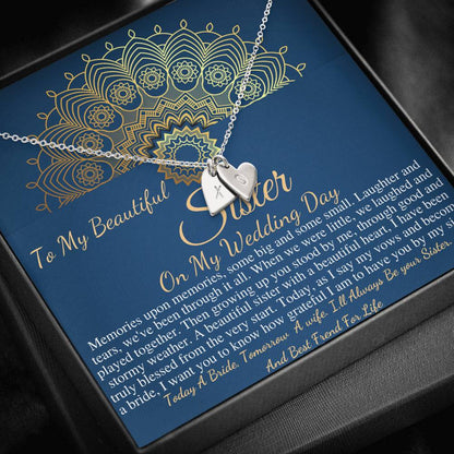 Sister of the Bride Gift Necklace, Sister Wedding Gift from Bride to Sister rehearsal dinner Gift to Sister on Wedding Day Necklace #0102