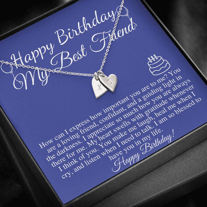 Friend Birthday Gift, Best Friend Birthday Gift, Friend Birthday Jewelry, Friend Necklace, Happy Birthday Friend Gift, Initial Heart #0681