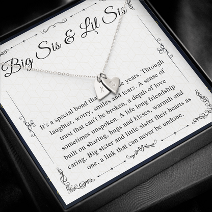 Big Sister & Little Sister Necklace, Big Sis Lil Sis Gift, Matching Sister Necklaces, in 14kt Gold Filled, Sterling Silver, Valentines Day