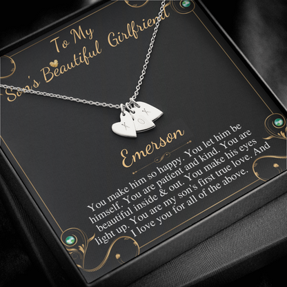 Son's Girlfriend's Birthday Gift, Necklace For Son's Girlfriend, Bday Gift For Son's Girlfriend, Bonus Daughter,From Dad Initial Heart #0531 emerson