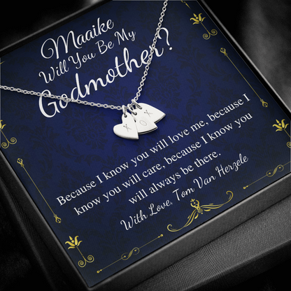 Godmother & Godson Necklace, Christmas Gift for Godmother from Godson, Will You Be My Godmother Gift Card, Jewelry for Godmother #0224 maaike