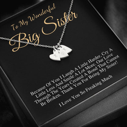 Big Sister Custom Necklace | birthday gift for big sister, sisters Initial heart necklace gift, personalized big sister Christmas gift #0561