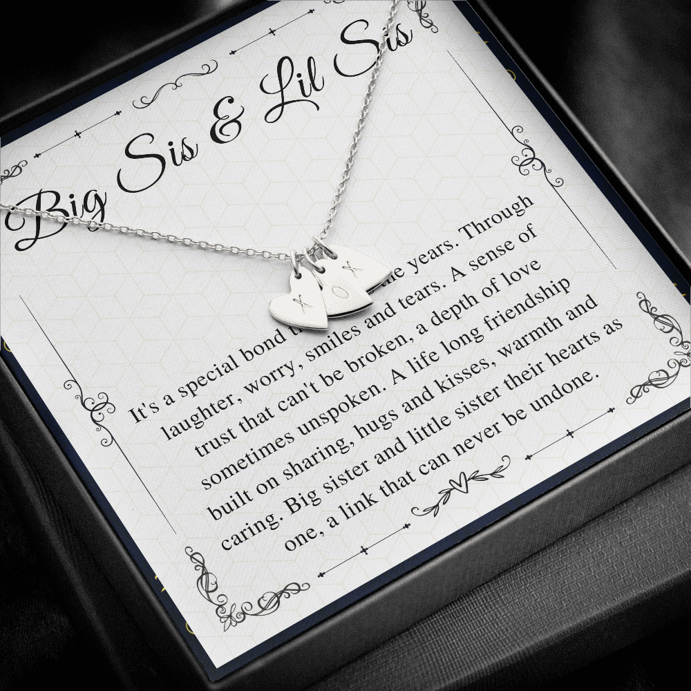 Big Sister & Little Sister Necklace, Big Sis Lil Sis Gift, Matching Sister Necklaces, in 14kt Gold Filled, Sterling Silver, Valentines Day