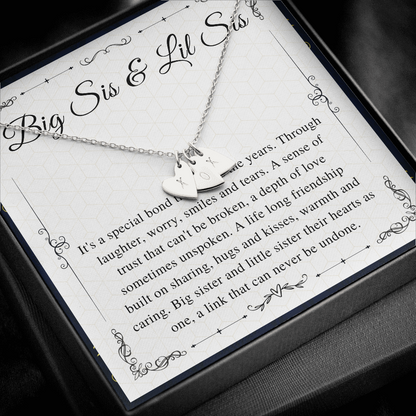 Big Sister & Little Sister Necklace, Big Sis Lil Sis Gift, Matching Sister Necklaces, in 14kt Gold Filled, Sterling Silver, Valentines Day