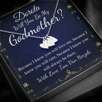 Godmother & Godson Necklace, Christmas Gift for Godmother from Godson, Will You Be My Godmother Gift Card, Jewelry for Godmother #0224 dorota