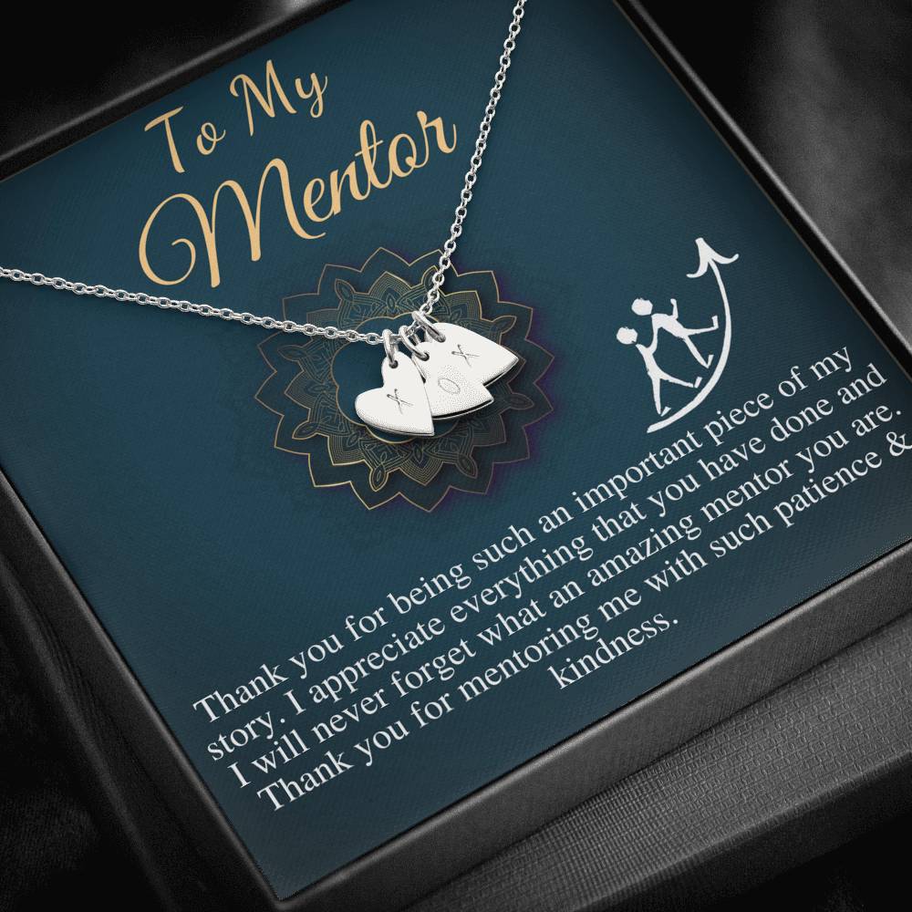 Mentor Gift Necklace, Mentor Thank You, Mentor Appreciation, Advisor, Colleague,Protege,Life Coach,Mentor Christmas Gift Initial Heart #0698