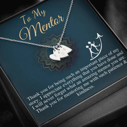 Mentor Gift Necklace, Mentor Thank You, Mentor Appreciation, Advisor, Colleague,Protege,Life Coach,Mentor Christmas Gift Initial Heart #0698