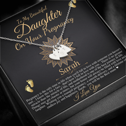 Pregnant Daughter Gift From Mother, First Time Mom Gift For Daughter, Congratulations Pregnancy Gift, New Mom Necklace, Initial Heart #0210 sarah