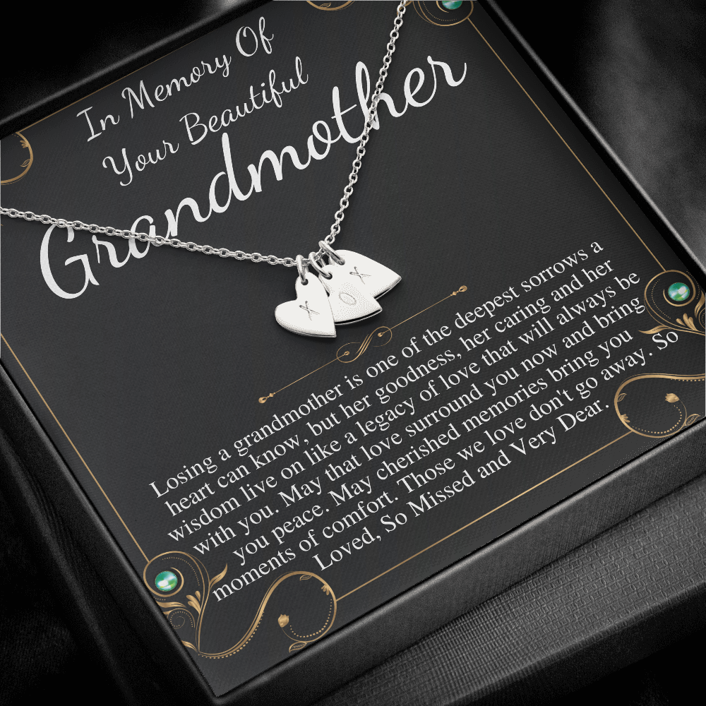 Loss of Grandmother, Loss of Grandma Necklace, In Memory of Grandma Gift, Memorial Gifts for Loss of Grandmother, Initial Heart #0250 SD