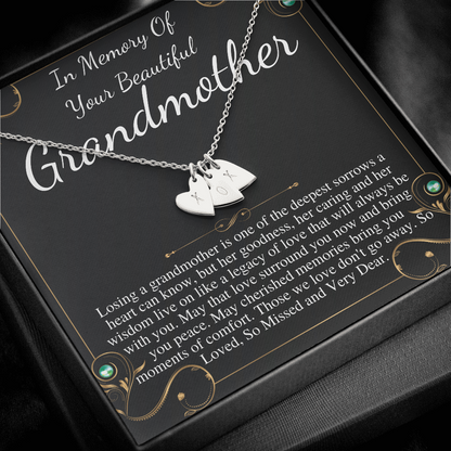 Loss of Grandmother, Loss of Grandma Necklace, In Memory of Grandma Gift, Memorial Gifts for Loss of Grandmother, Initial Heart #0250 SD