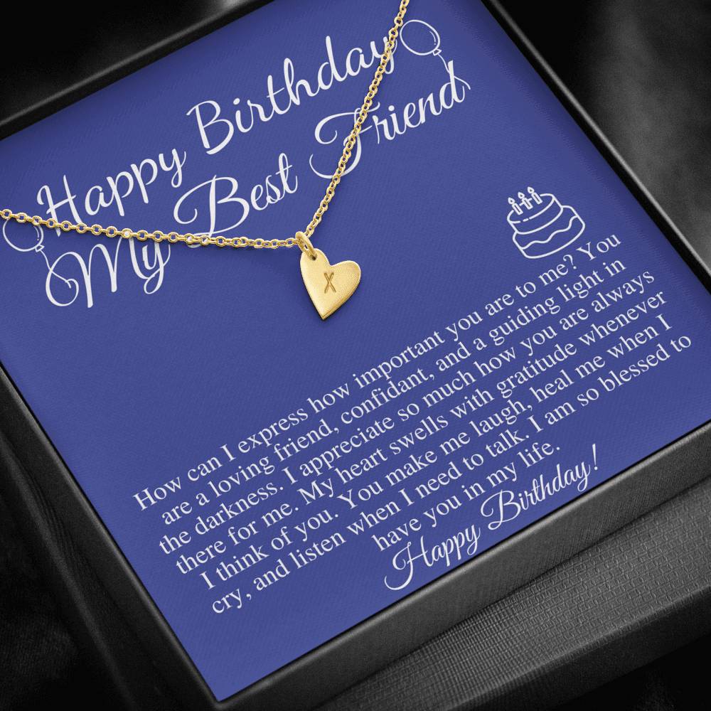 Friend Birthday Gift, Best Friend Birthday Gift, Friend Birthday Jewelry, Friend Necklace, Happy Birthday Friend Gift, Initial Heart #0681