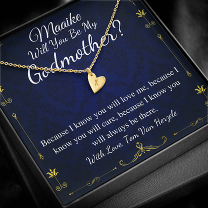 Godmother & Godson Necklace, Christmas Gift for Godmother from Godson, Will You Be My Godmother Gift Card, Jewelry for Godmother #0224 maaike
