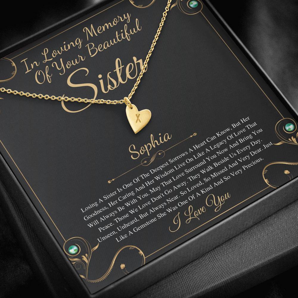 Loss of Sister Necklace, Remembrance Gift, Sister Memorial Necklace, Sister Passing Jewelry, Bereavement Gift, Grief Gift, Memory Jewelry