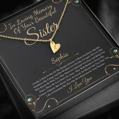 Loss of Sister Necklace, Remembrance Gift, Sister Memorial Necklace, Sister Passing Jewelry, Bereavement Gift, Grief Gift, Memory Jewelry