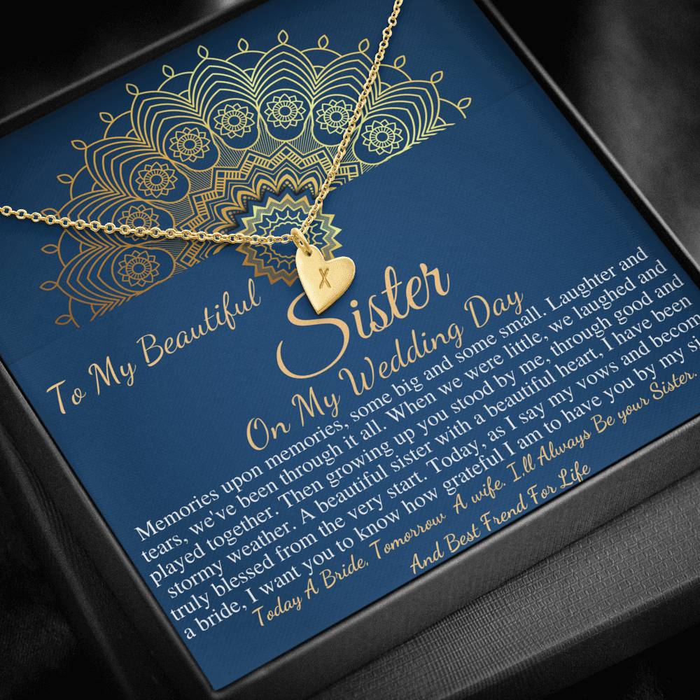 Sister of the Bride Gift Necklace, Sister Wedding Gift from Bride to Sister rehearsal dinner Gift to Sister on Wedding Day Necklace #0102