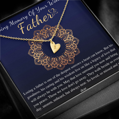 Loss of Father Gift, Dad Memorial Gift, Sympathy Gift, Father Remembrance Necklace, In Memory Of Father, Gift for Daughter, Bereavement Gift
