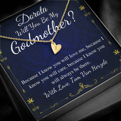 Godmother & Godson Necklace, Christmas Gift for Godmother from Godson, Will You Be My Godmother Gift Card, Jewelry for Godmother #0224 dorota