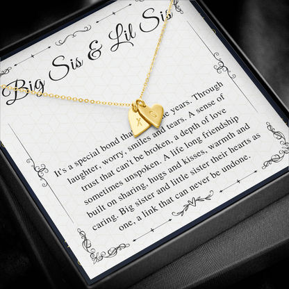 Big Sister & Little Sister Necklace, Big Sis Lil Sis Gift, Matching Sister Necklaces, in 14kt Gold Filled, Sterling Silver, Valentines Day