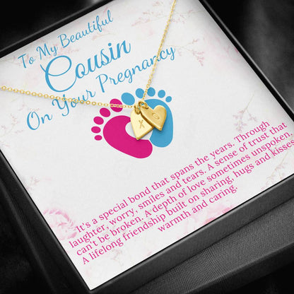Cousin Pregnancy Announcement Gift, Cousin Pregnancy Gift For Cousin Baby Shower Gift For Mom To Be, Expecting Mom Gift, Initial Heart #0203