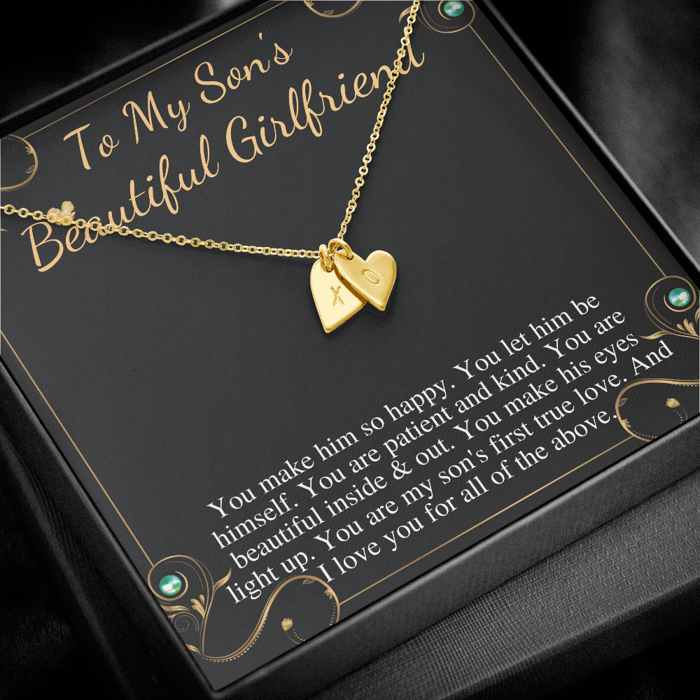 Son's Girlfriend's Birthday Gift, Necklace For Son's Girlfriend, Bday Gift For Son's Girlfriend, Bonus Daughter,From Dad Initial Heart #0531 new