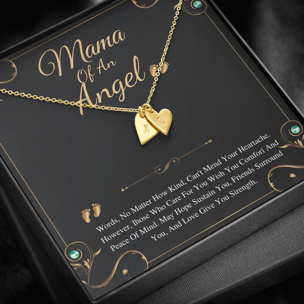 Mama Of An Angel, Child Loss Gift, Condolence Gift, Baby Loss Gift, Miscarriage Gift, Loss Of Baby, Sympathy Gift,Initial, Heart Necklace