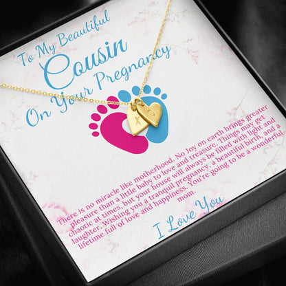 Cousin Pregnancy Announcement Gift, Cousin Pregnancy Gift For Cousin Baby Shower Gift For Mom To Be, Expecting Mom Gift, Initial Heart #0203