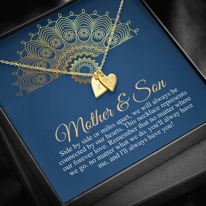 Gift for mom from Son - Mother Son necklace, Son gift to mom mothers day gift, Mom Birthday Gift, Thankyou mom necklace, Initial Heart #0483