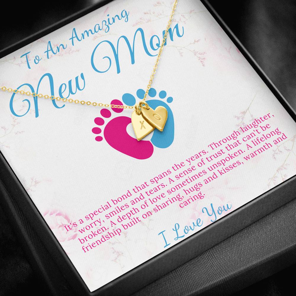 First Time Mom Gifts For Baby Shower, First Time Mommy, New Mom Necklace, Expecting Baby Gift, Baby Name Necklace Initial Heart #0209