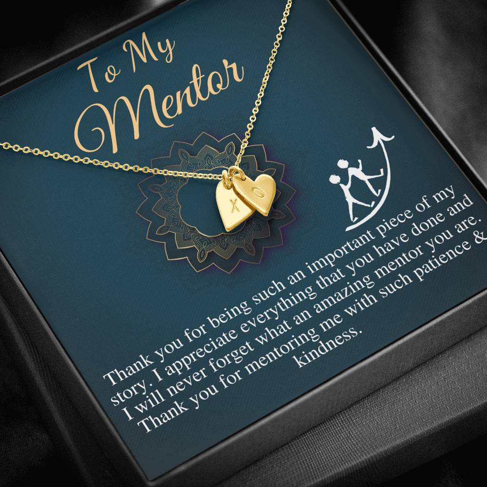 Mentor Gift Necklace, Mentor Thank You, Mentor Appreciation, Advisor, Colleague,Protege,Life Coach,Mentor Christmas Gift Initial Heart #0698