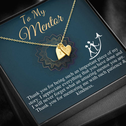 Mentor Gift Necklace, Mentor Thank You, Mentor Appreciation, Advisor, Colleague,Protege,Life Coach,Mentor Christmas Gift Initial Heart #0698