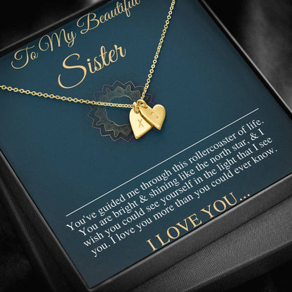Big Sister Necklace Gift Sister Gifts Big Sister Birthday Gift for Big Sister Jewelry Gift From Brother On Birthday, Initial Heart #0542