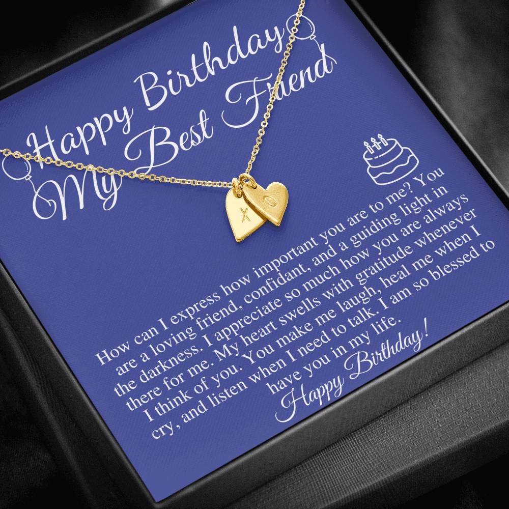 Friend Birthday Gift, Best Friend Birthday Gift, Friend Birthday Jewelry, Friend Necklace, Happy Birthday Friend Gift, Initial Heart #0681