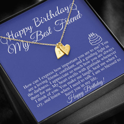 Friend Birthday Gift, Best Friend Birthday Gift, Friend Birthday Jewelry, Friend Necklace, Happy Birthday Friend Gift, Initial Heart #0681
