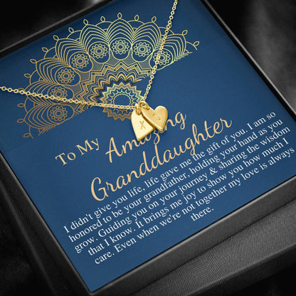 Grandfather & Granddaughter Necklace, Birthday Gift For Granddaughter From Grandpa, Granddaughter Gift, Christmas Gift, Love Knot #0514