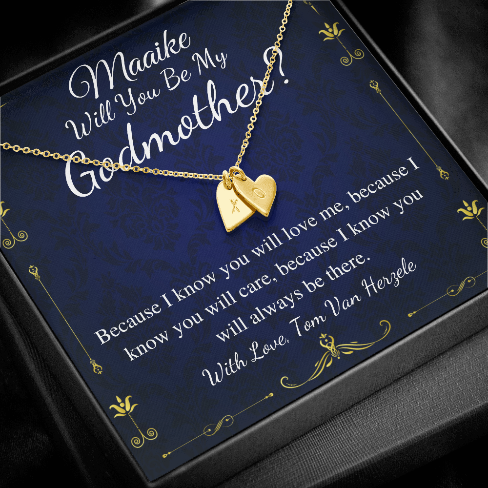 Godmother & Godson Necklace, Christmas Gift for Godmother from Godson, Will You Be My Godmother Gift Card, Jewelry for Godmother #0224 maaike