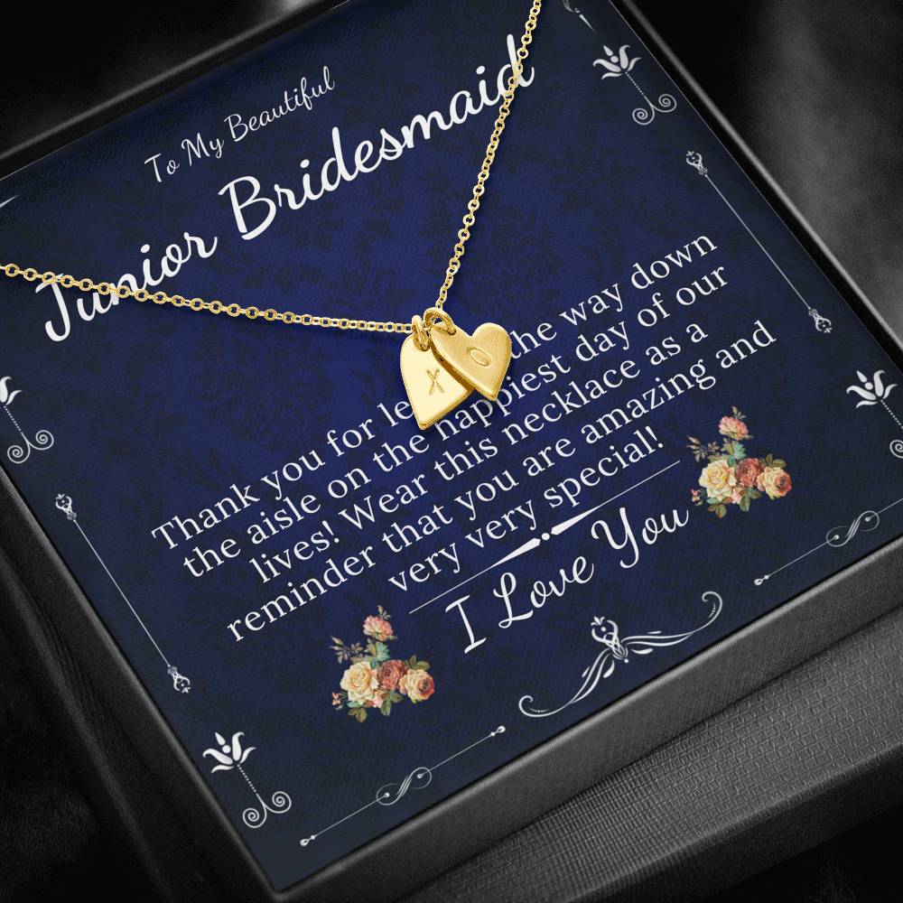 Initial Heart Flower Girl Necklace, Toddler Flower Girl Set, Flower Girl Proposal Flower Girl Jewelry, Little Girl Gift On Wedding Day #0148