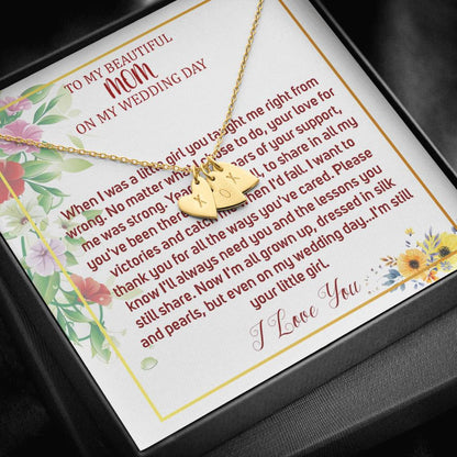 Initial Heart Necklace To My Mom On My Wedding Day Mother Of The Bride Necklace From Bride Gift From Bride To Mother Gift From Bride #0035
