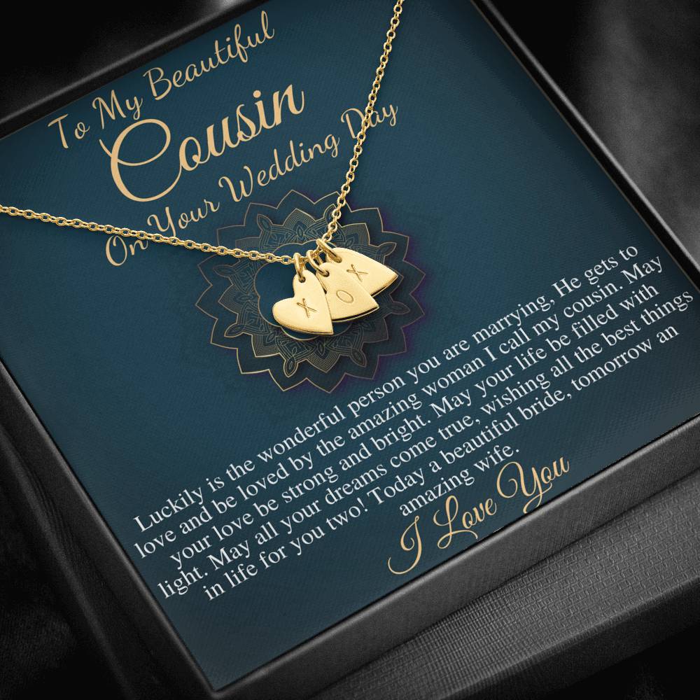 Wedding Gift For My Cousin, Cousin Wedding Day Gift, Bride Necklace Gift For Cousin, Cousin Gifts, Wedding Initial Jewelry From Cousin #0111