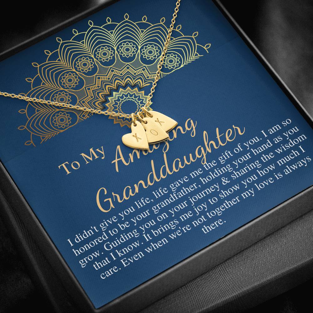 Grandfather & Granddaughter Necklace, Birthday Gift For Granddaughter From Grandpa, Granddaughter Gift, Christmas Gift, Love Knot #0514